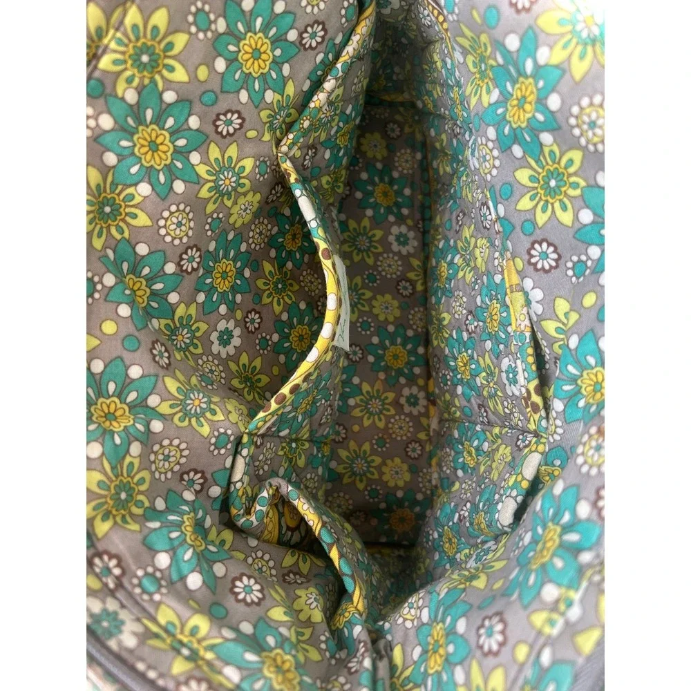 Vera Bradley Sun Valley Quilted Cotton‎ Tote Bag Yellow Teal Paisley Zip Top#480